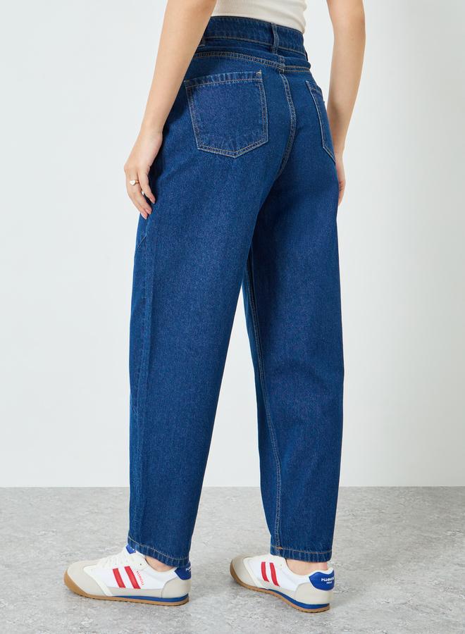 Styli Women Dark Blue Baggy Fit Jeans - Image 3